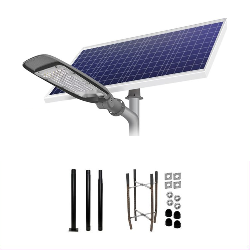 Lampa solarna Solar Strefa Turbo 4300 lm ze słupem 3,8 m - kompletny zestaw z kotwą fundamentową