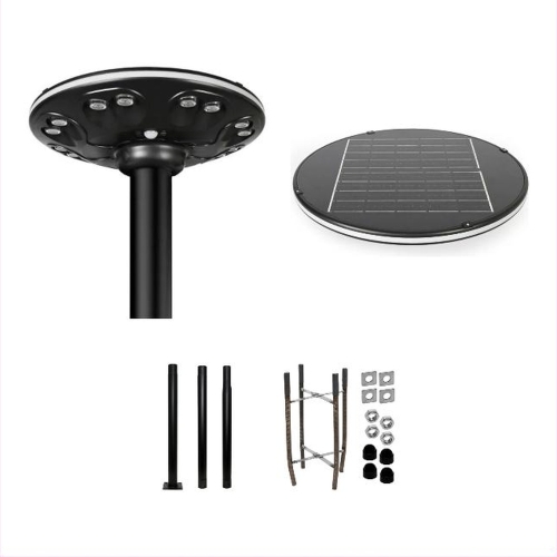 Lampa solarna Solar Dysk 1400 lm ze słupem 3,8 m - kompletny zestaw z kotwą fundamentową