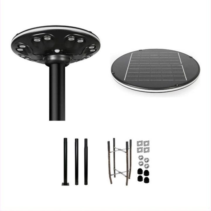 Lampa solarna Solar Dysk 1400 lm ze słupem 3,8 m - kompletny zestaw z kotwą fundamentową